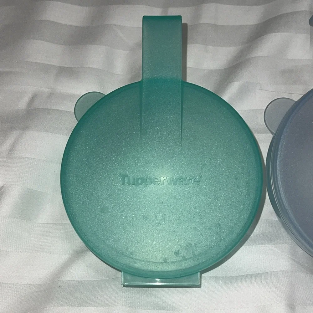 Set 2 Vintage Tupperware Forget Me Not Onion/Tomato Hanging Keeper Plastic Blue